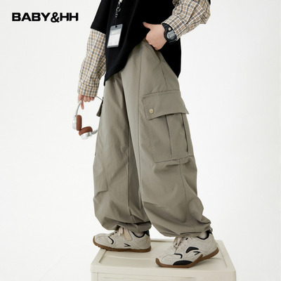 韩范户外防风一体绒伞兵工装裤潮