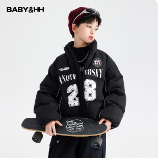 男童冬季机车风运动滑雪防水羽绒服2025新款儿童立领加厚防寒外套