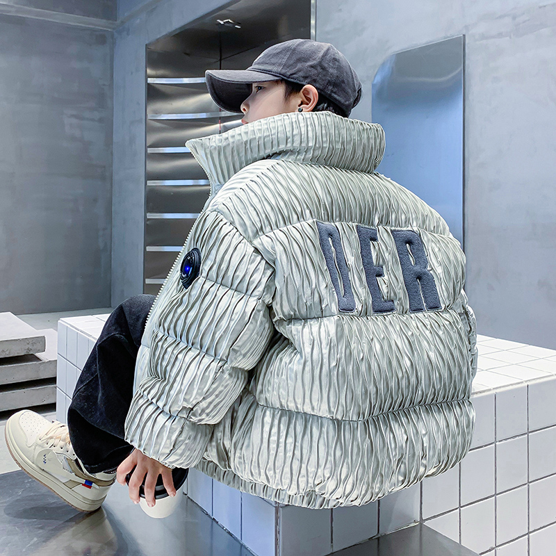 男童冬季压皱帅气短款面包羽绒服