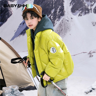 男童冬季90安心绒短款滑雪面包羽绒服2025新款儿童防水抗寒外套潮