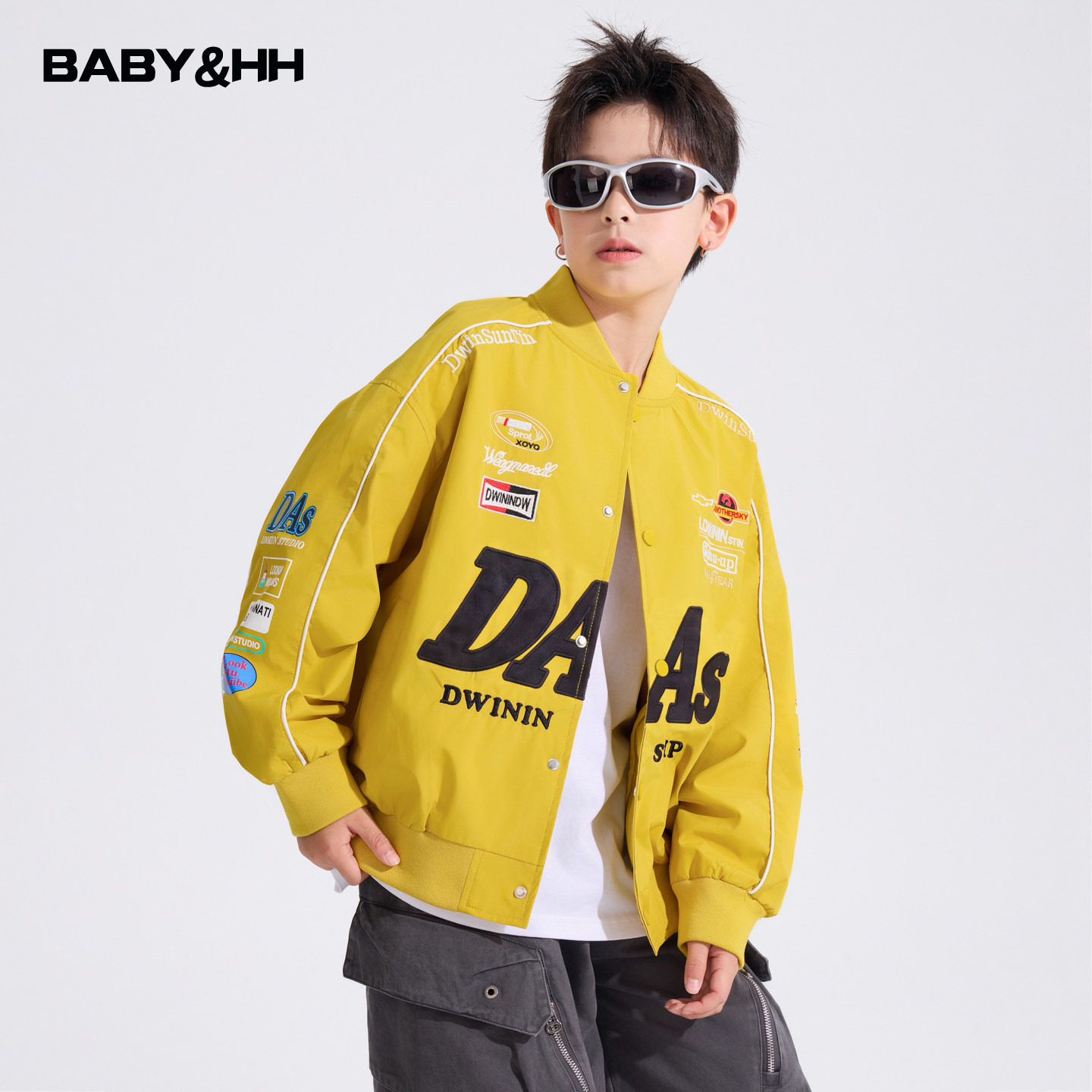 男童秋季美式机车风运动刺绣棒球服外套2026新款中大儿童防风夹克