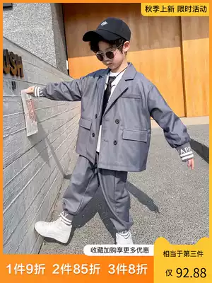 Children's suit boys autumn suit new 2021 children's clothing boys western school middle school children handsome spring and autumn tide