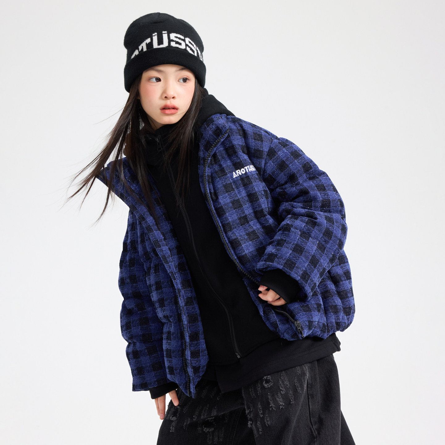 女童冬季洋气毛呢格子假两件羽绒服2025新款儿童女孩加厚连帽外套,童装/婴儿装/亲子装,羽绒服,淘宝优惠券,粉丝福利购,淘宝优惠卷