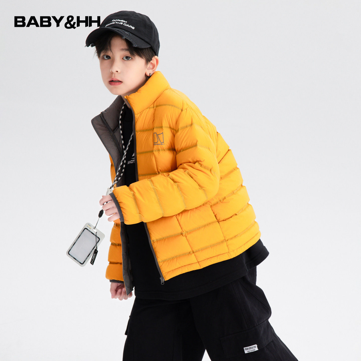 男大童秋冬装撞色短款轻薄羽绒服2026新款青少年儿童保暖防水外套