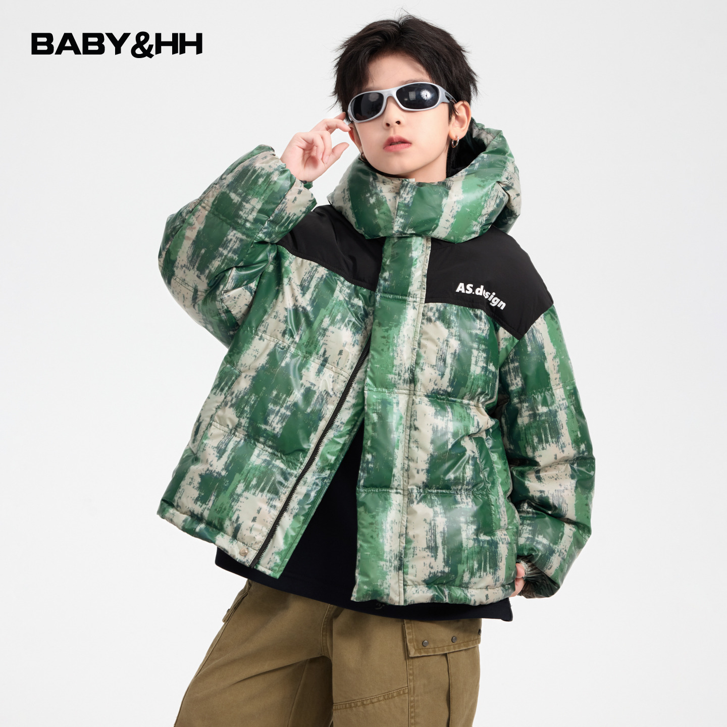 90安心绒撞色防水抗寒温变羽绒服