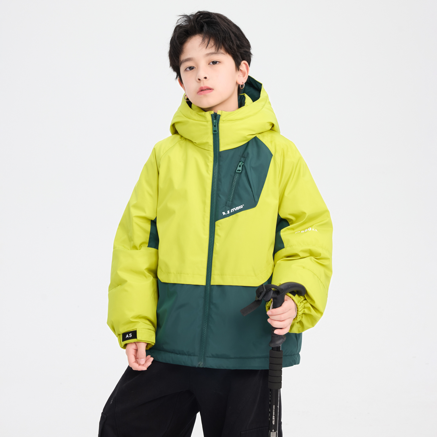 90白鸭绒撞色防水冲锋衣羽绒服潮