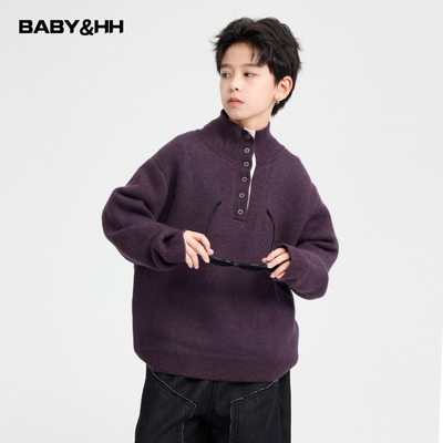 韩范半高领加厚半开衫针织毛衣潮