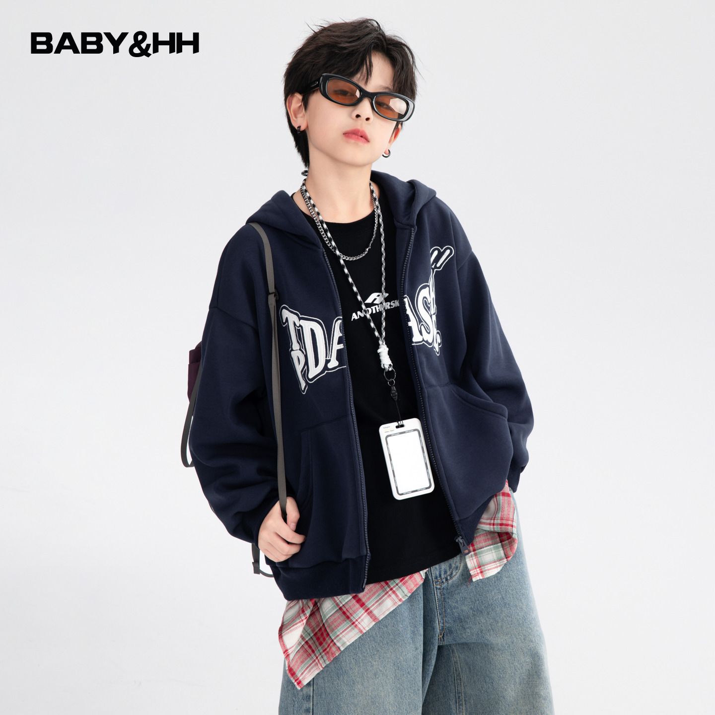 韩范运动连帽加绒开衫卫衣外套潮