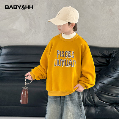 多巴胺加绒保暖运动休闲圆领卫衣