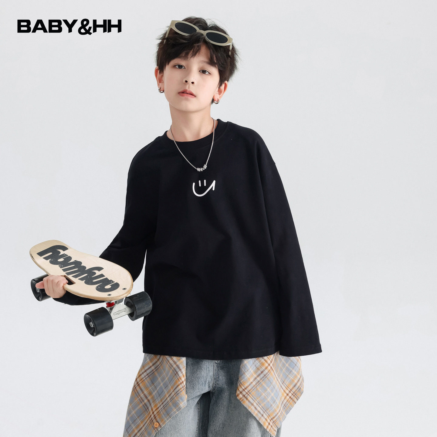 男童春装黑色韩范纯棉长袖t恤2026新款学生儿童春秋宽松打底上衣,童装/婴儿装/亲子装,T恤,淘宝优惠券,粉丝福利购,淘宝优惠卷