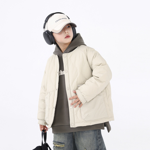 男大童冬装韩系90白鸭绒轻薄羽绒服2025新款儿童冬季防风保暖外套