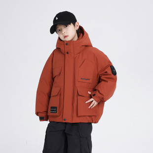 儿童冬装 羽绒服2025新款 运动加厚防寒外套潮 冲锋衣工装 男大童冬季