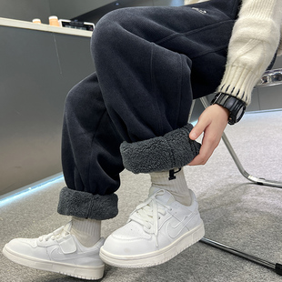 韩范一条过冬羊驼绒卫裤 束脚裤 2025新款 加厚棉裤 子 儿童装 男童冬季