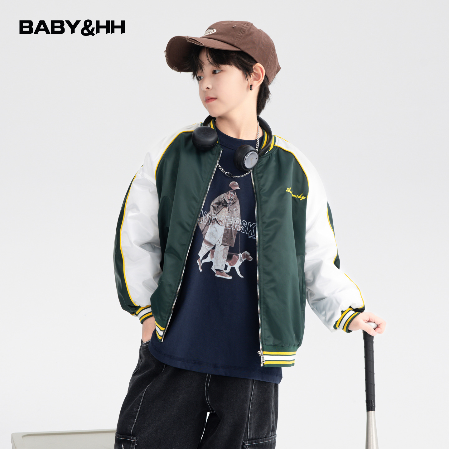 韩范撞色学院风运动加厚棒球棉服