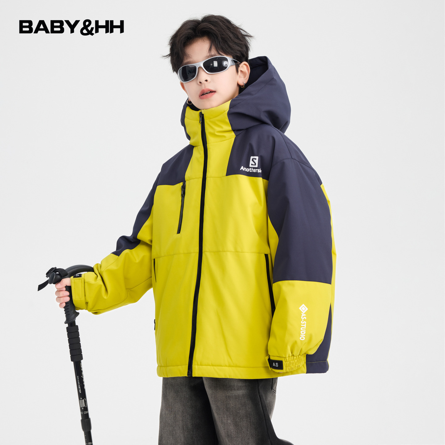 90白鸭绒撞色防水冲锋衣羽绒服潮