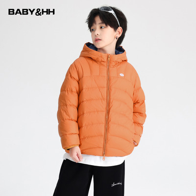 90安心绒连帽撞色加厚保暖羽绒服