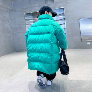 男童冬季潮牌加长款立领羽绒服2025新款儿童冬装加厚防寒免洗外套