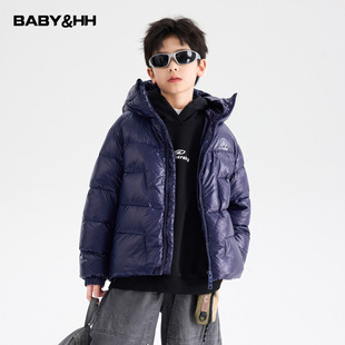 男童冬装90安心绒短款滑雪羽绒服2025新款青少年儿童防水连帽外套