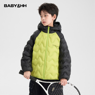 90白鸭绒三防撞色连帽抗寒羽绒服