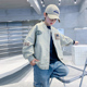 棉服 酷帅工装 男大童春秋机车棒球服夹棉外套2026新款 儿童男孩春季