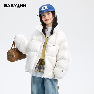 防寒外套潮 儿童女孩洋气短款 女童冬季 90安心绒面包羽绒服2025新款