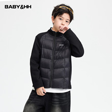 男童冬装拼接校服神器内胆轻薄羽绒服2025新款青少年儿童保暖外套