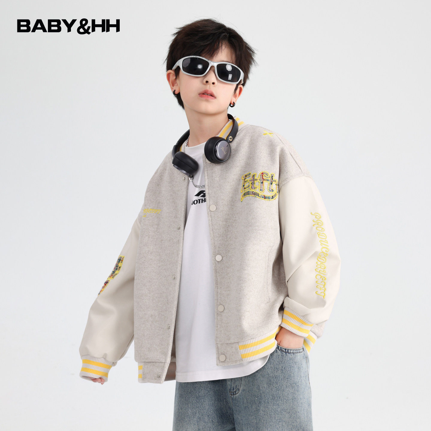 男童秋冬装韩范毛呢棒球夹棉外套2026新款儿童加厚运动拼接皮夹克,童装/婴儿装/亲子装,普通外套,淘宝优惠券,粉丝福利购,淘宝优惠卷