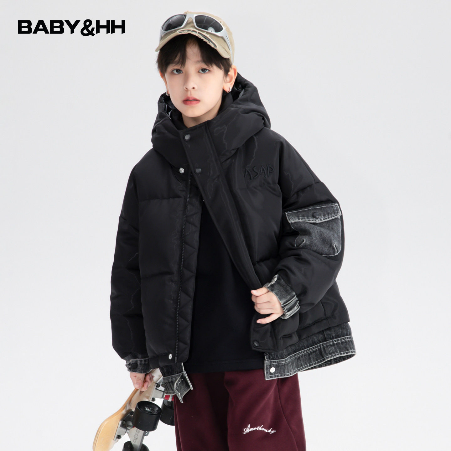 男大童冬季90白鸭绒三防羽绒服2025新款儿童牛仔拼接免洗加厚外套,童装/婴儿装/亲子装,羽绒服,淘宝优惠券,粉丝福利购,淘宝优惠卷