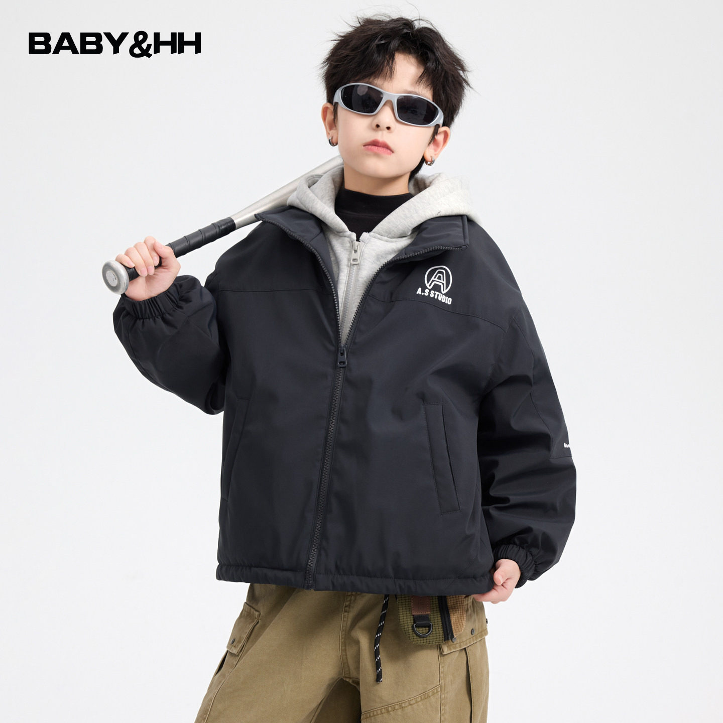 男童冬季户外假两件运动防水棒球棉服2025新款儿童加绒夹棉外套潮,童装/婴儿装/亲子装,棉袄/棉服,淘宝优惠券,粉丝福利购,淘宝优惠卷