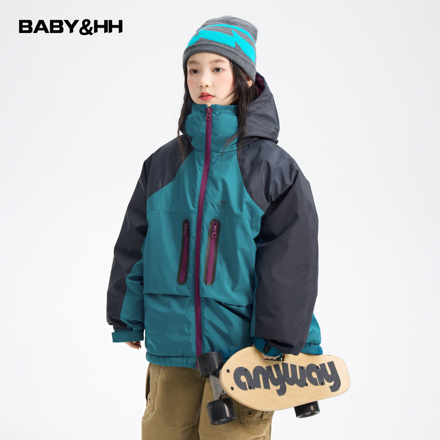 时髦户外运动防水夹棉冲锋衣棉服