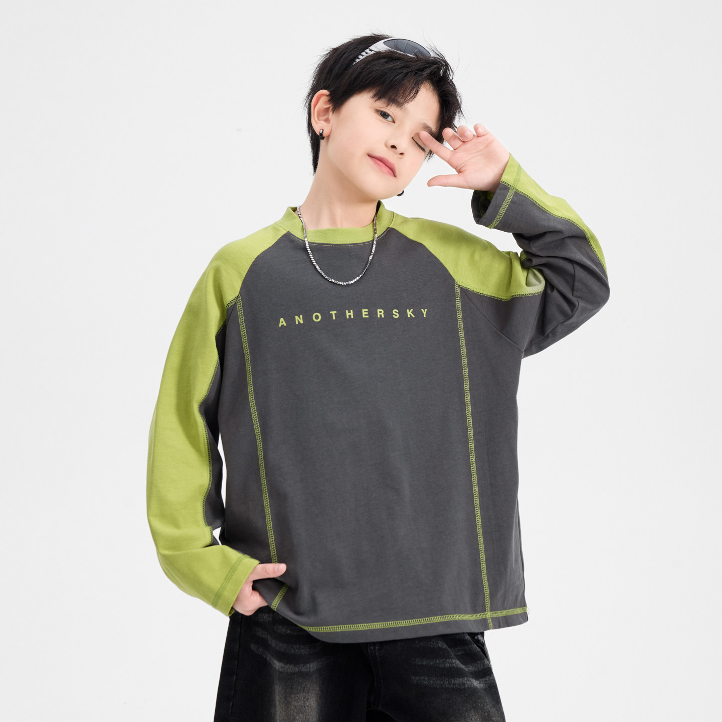 男童春季撞色户外运动长袖t恤2026新款青少年儿童宽松训练服上衣,童装/婴儿装/亲子装,T恤,淘宝优惠券,粉丝福利购,淘宝优惠卷