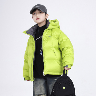 加厚运动免洗外套 儿童冬季 男大童冬装 炸街撞色面包羽绒服2025新款
