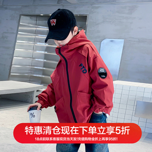 棉服2026新款 冲锋衣工装 男童冬装 儿童防风派克厚外套 特惠清仓
