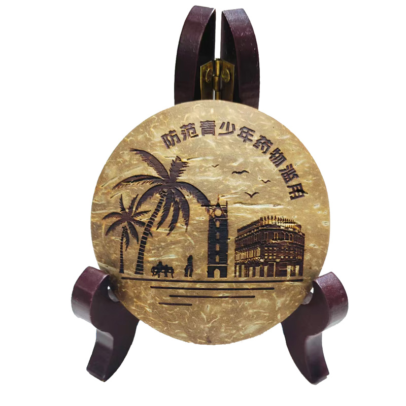 海南椰雕摆件冰箱贴 非遗文创创意   支持企业 商家 个人定制产品