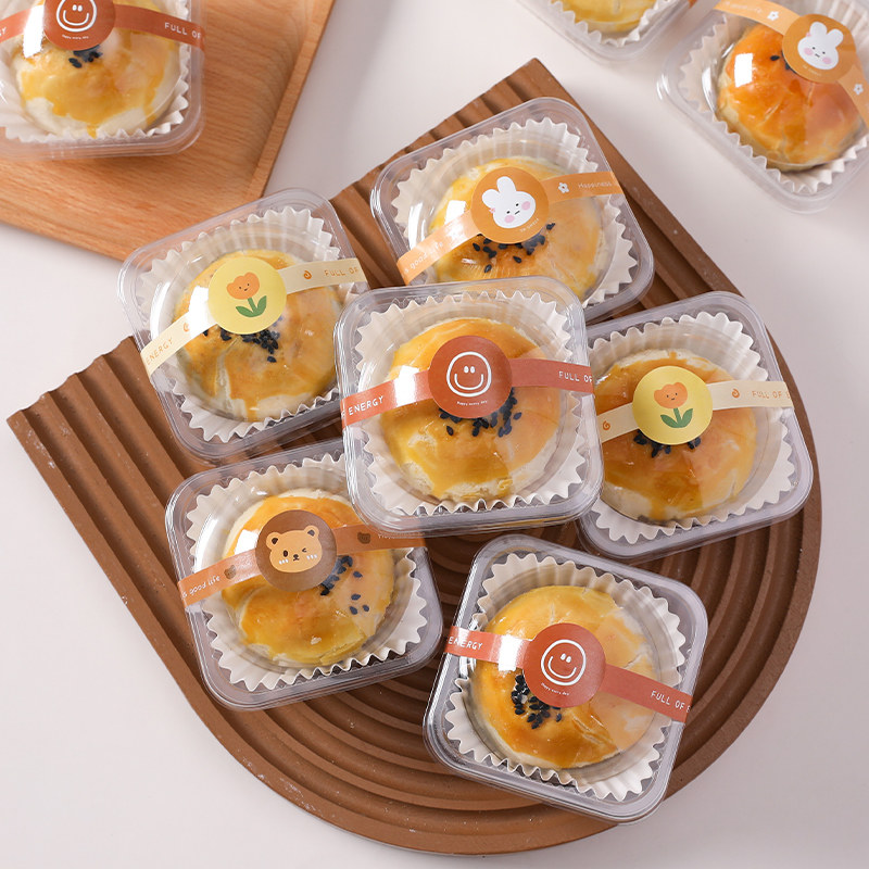 蛋黄酥包装盒透明圆形