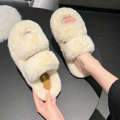 2025秋冬新款 298双带居家棉拖鞋 外穿毛毛拖