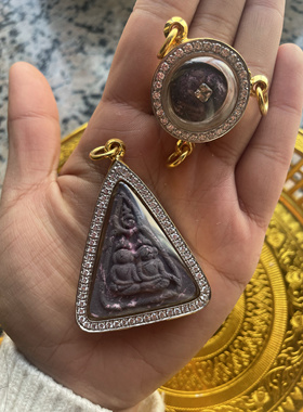 泰国佛牌 高版本紫色 古巴娃拉萨 坤平一套 意大利金