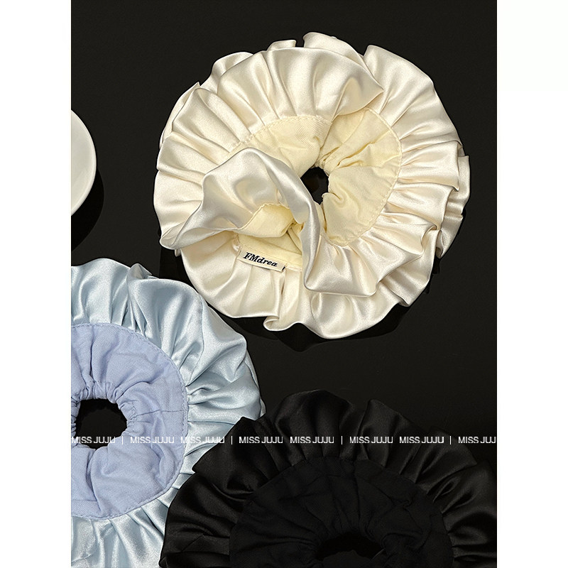 MISS JU丨大肠发圈新款头饰法式褶皱荷叶边双层缎面布艺芭蕾风,饰品/流行首饰/时尚饰品新,发饰,淘宝优惠券,粉丝福利购,淘宝优惠卷