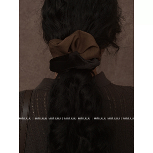 MISS JU丨黑色简约发圈半扎发慵懒风发绳秋冬氛围感百搭头发饰女