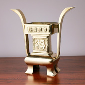 纯香炉纯铜 四足覆古香炉宣德炉抛光净面手工香炉香插线香炉大号