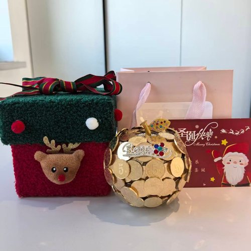 手工硬币苹果摆件金苹果圣诞节平安夜创意礼品定制礼物送女友