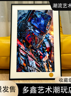 擎天柱变形金刚Transformers霸天虎威震天大黄蜂客厅电竞房装饰画