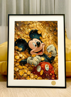 星空《金币米老鼠》米奇迪士尼Mickey Mouse潮流艺术版画暴富