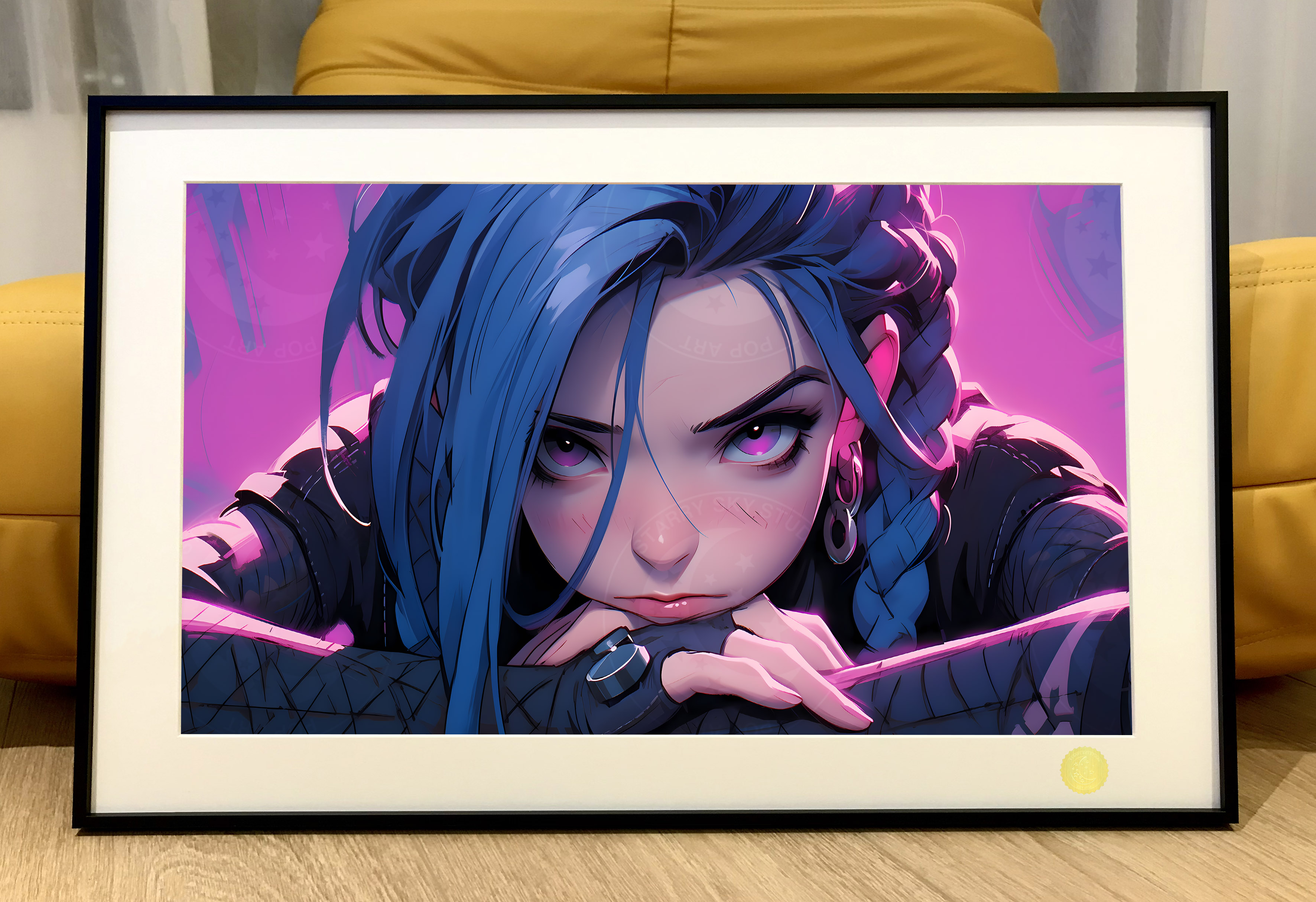 星空《可爱金克斯》暴走萝莉双城之战LOL英雄联盟装饰画