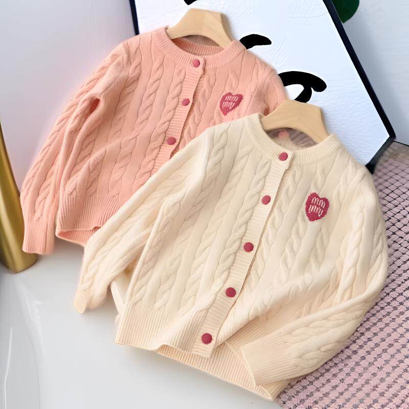 女童毛衣开衫2026韩版新款中大童春秋外套儿童洋气针织衫女宝上衣