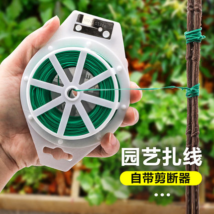 园艺扎带铁丝外包塑防腐蚀加粗捆扎线带植物塑形爬行藤曼固定器