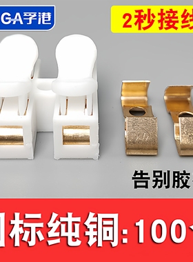 XY100只纯铜电线连接器 CH2位按压式对接端子 灯具接线柱快速接头