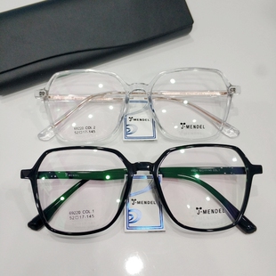 孟德尔MENDEL新款复古时尚高端板材眼镜框近视防蓝光辐射黑色眼镜