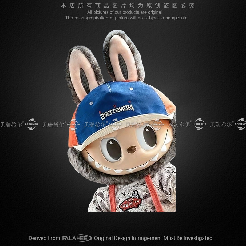 反光车贴拉布布LABUBU玩偶手办贴纸个性可爱装饰行李机箱电脑贴画