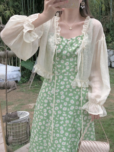 超仙防晒衣女夏雪纺上衣薄开衫外套短款配吊带裙子外搭小披肩罩衫